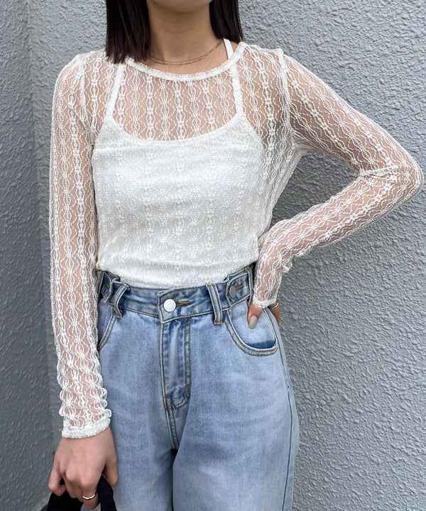 ｈalter neck cami + lace tops