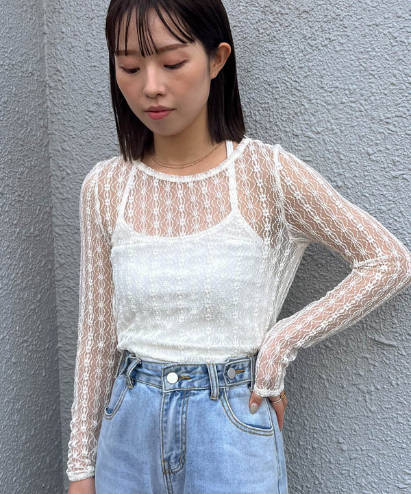 ｈalter neck cami + lace tops