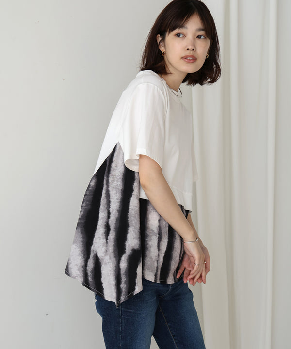 柄切替カットソー