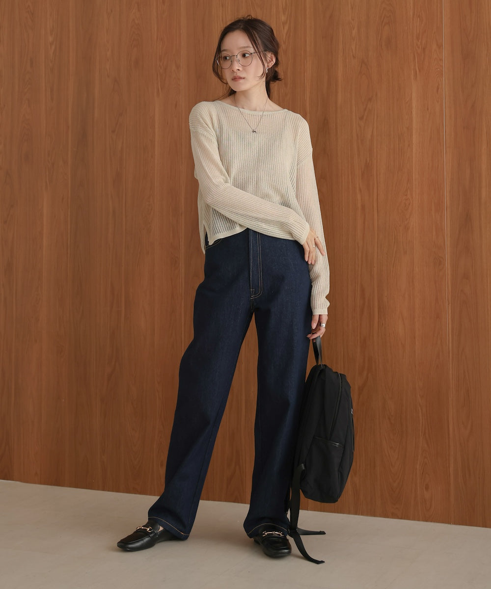 openwork knit pullover
