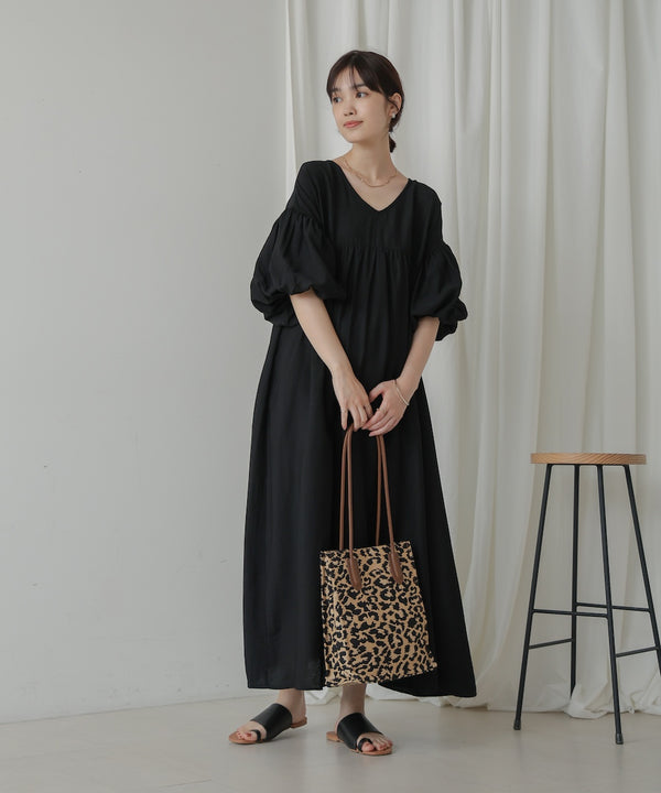 縦型レオパードトート