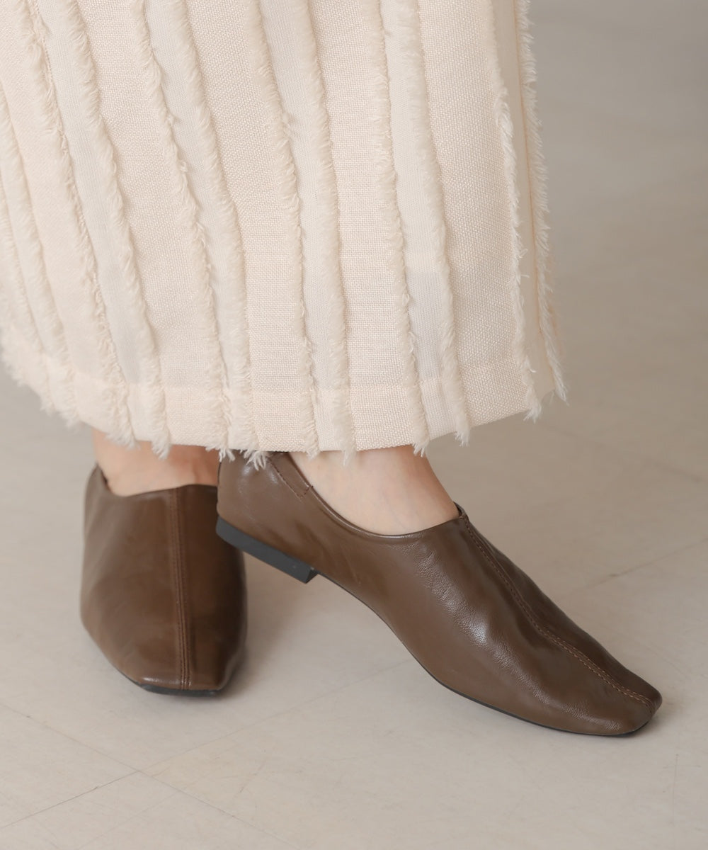 faux leather square toe shoes