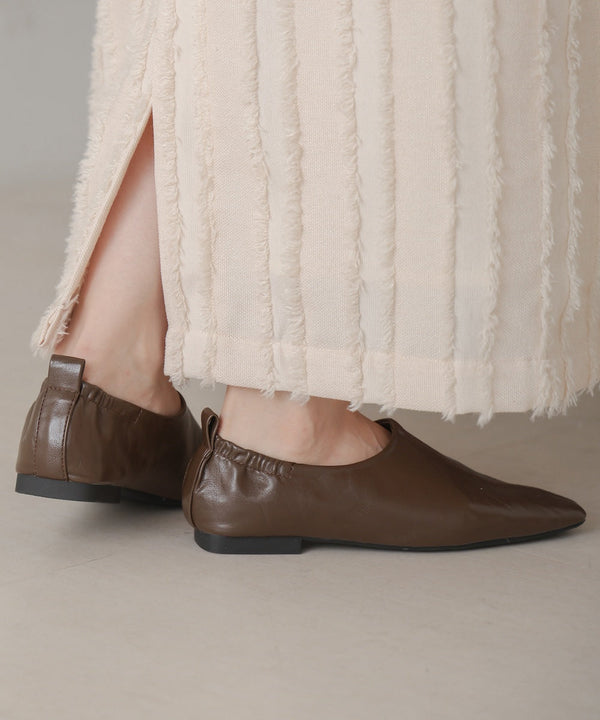 faux leather square toe shoes
