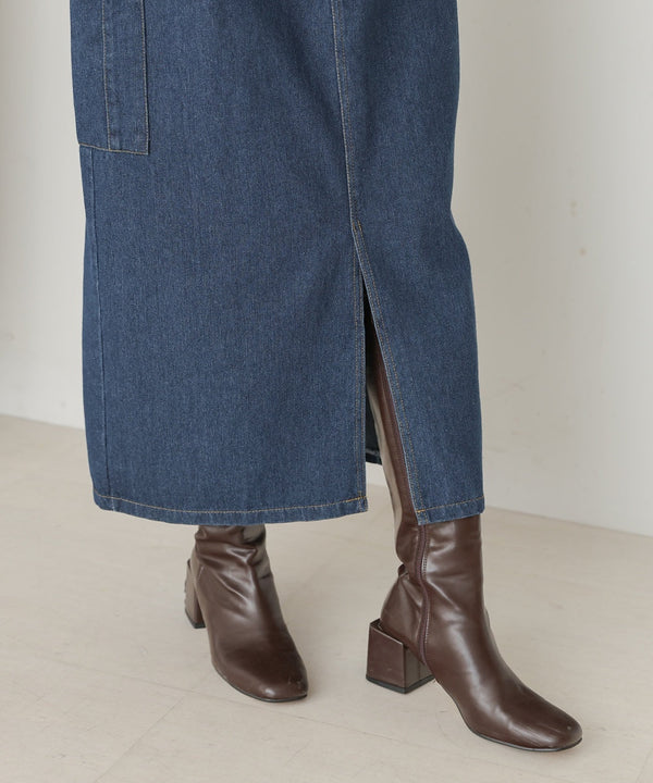 サイドポケットデニムスカート