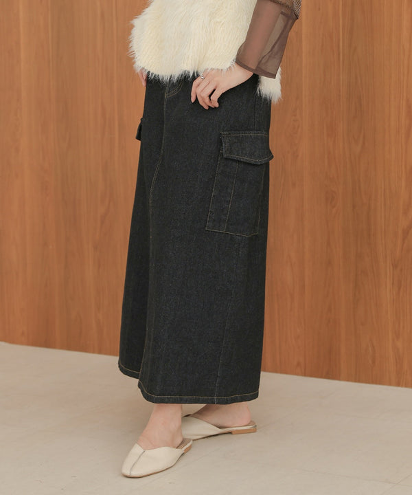 サイドポケットデニムスカート