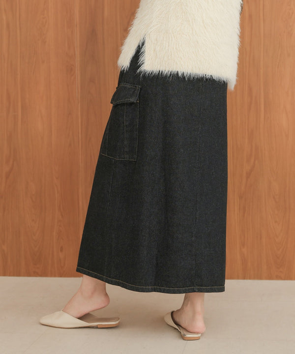 サイドポケットデニムスカート
