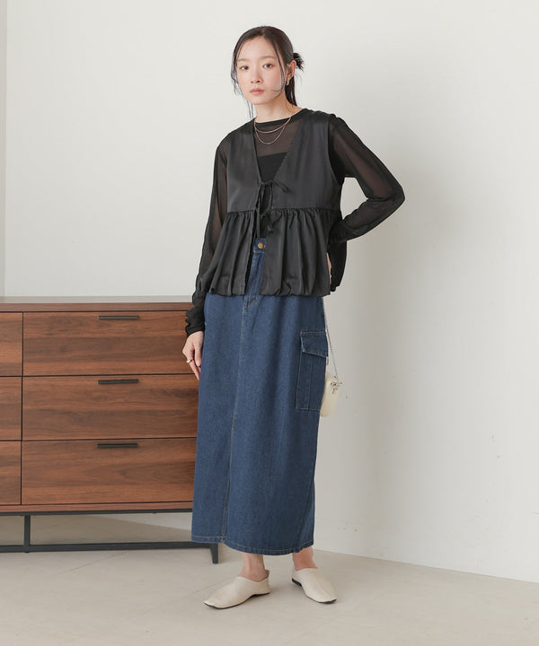 サイドポケットデニムスカート