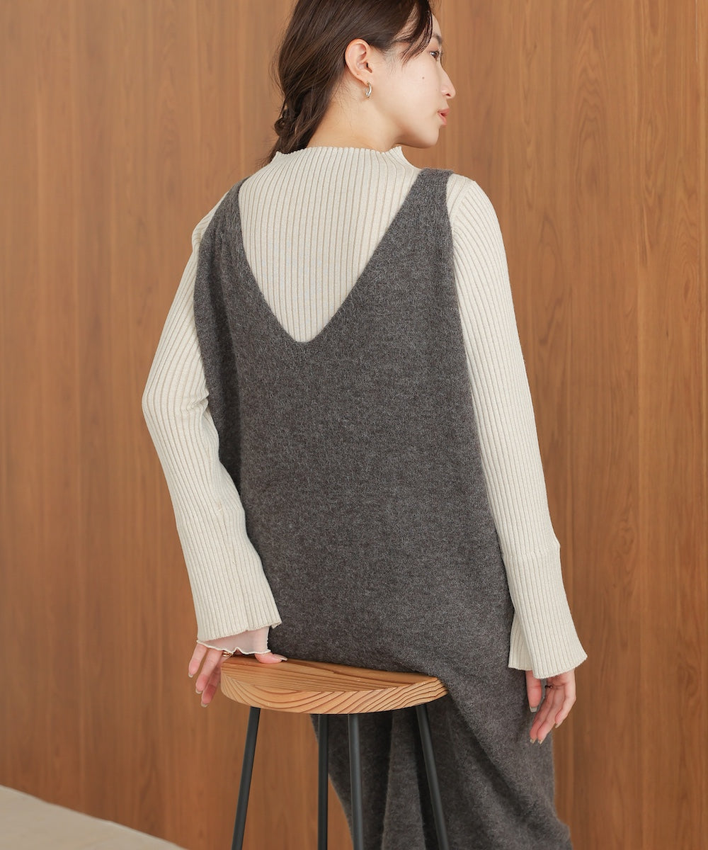 button design knit jumper dress