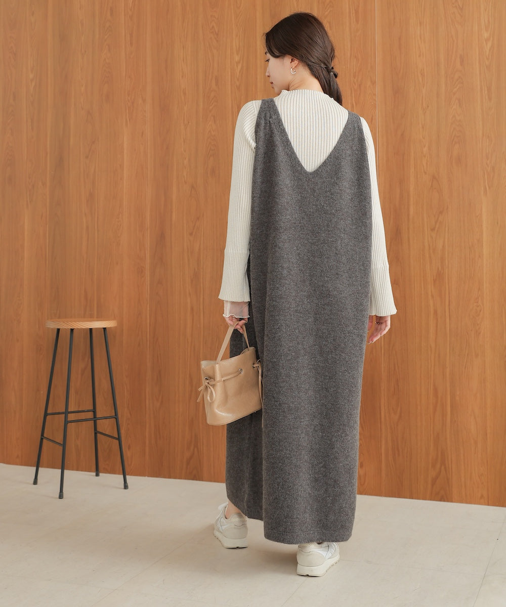 button design knit jumper dress
