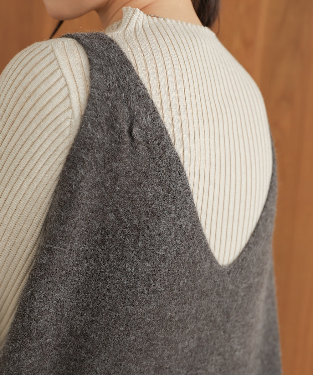 button design knit jumper dress