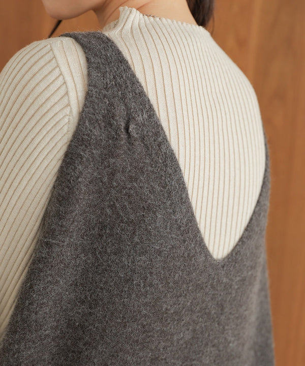 button design knit jumper dress