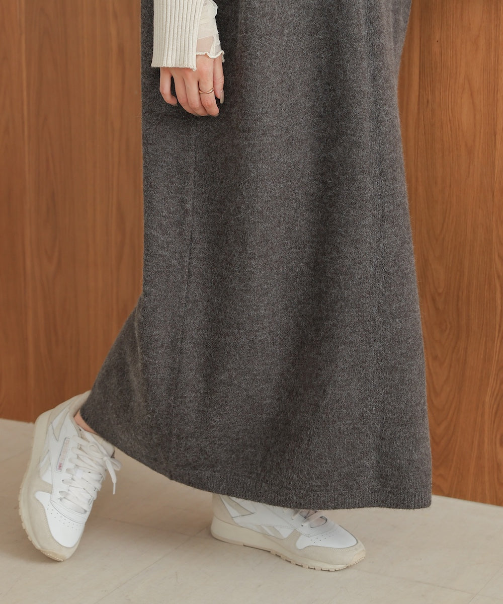 button design knit jumper dress
