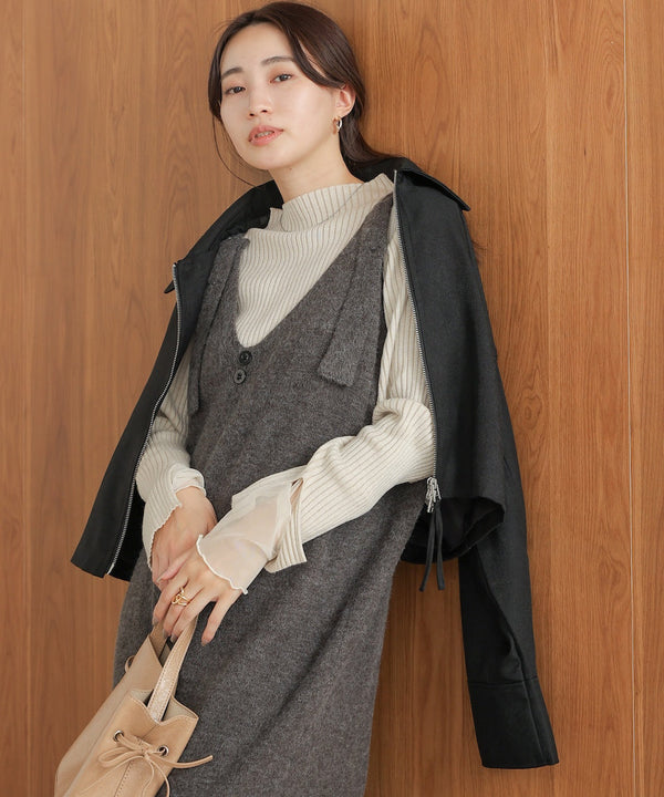 button design knit jumper dress