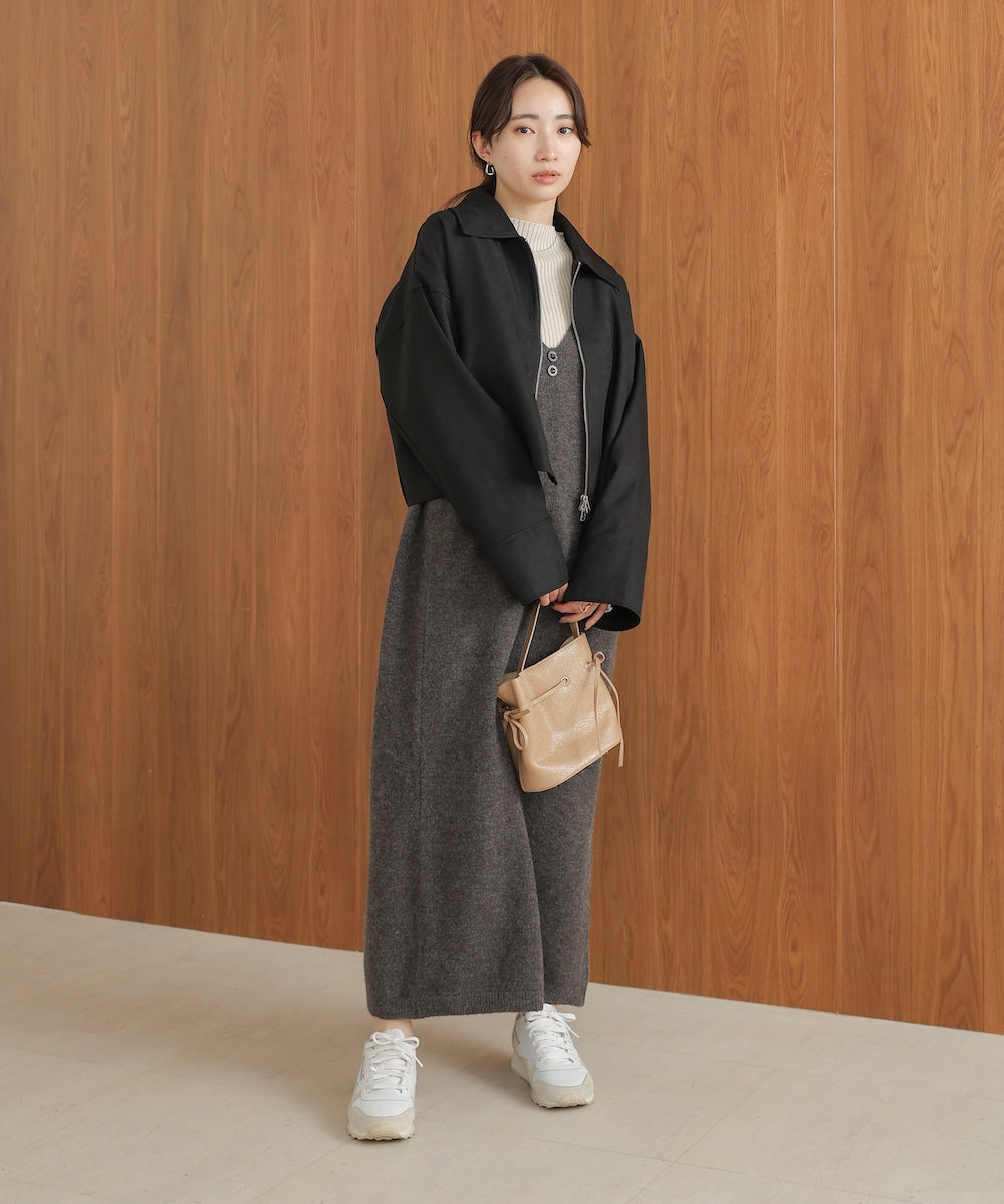 button design knit jumper dress