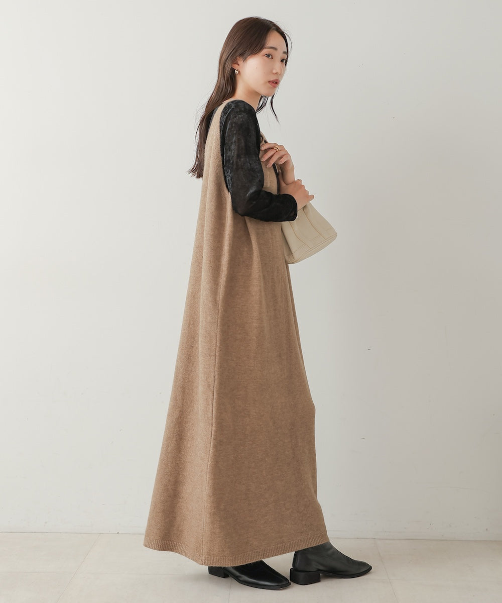 button design knit jumper dress