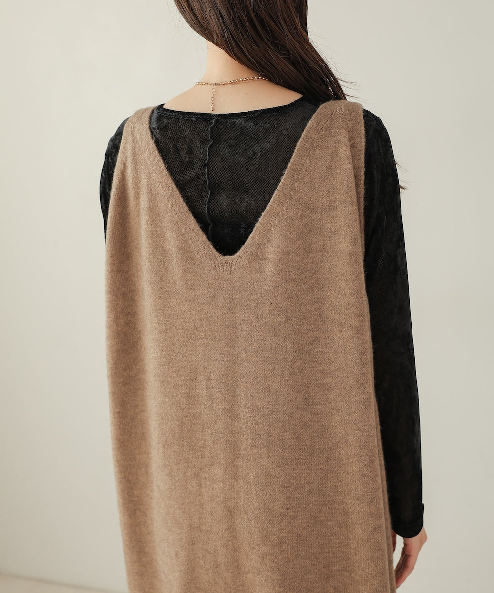 button design knit jumper dress