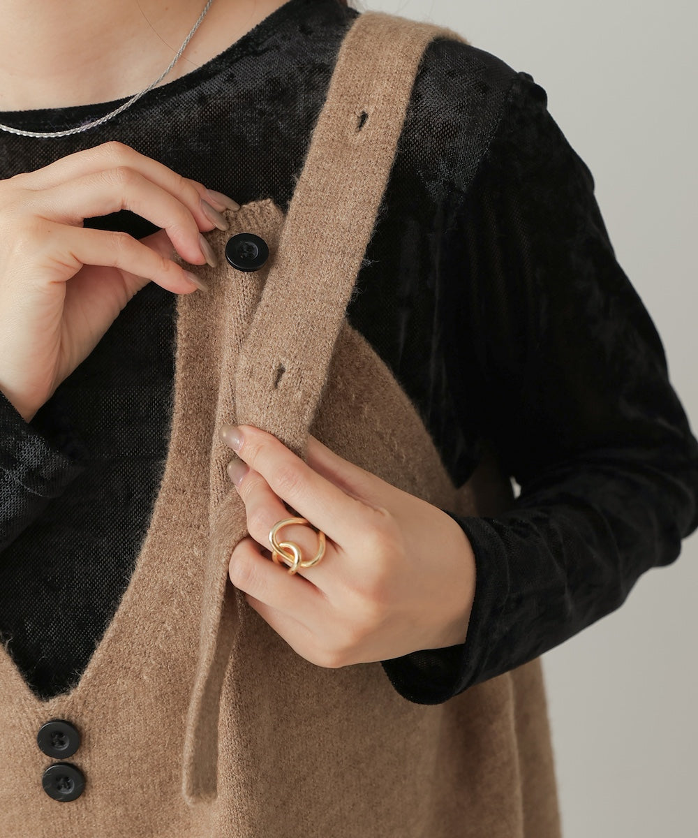 button design knit jumper dress