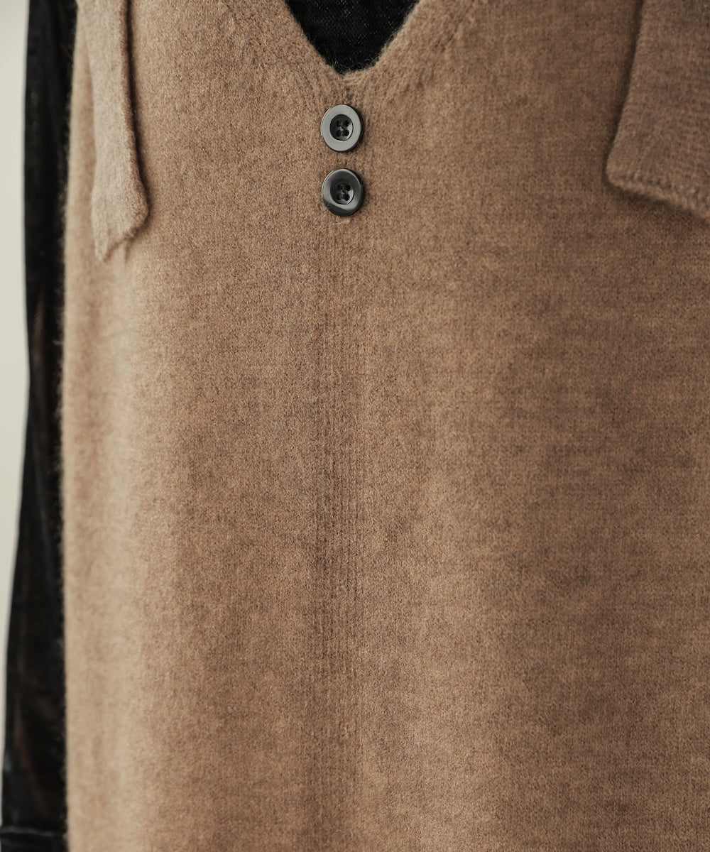 button design knit jumper dress