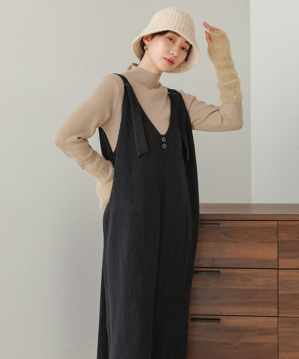 button design knit jumper dress
