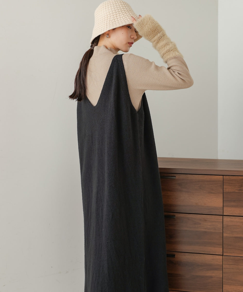 button design knit jumper dress