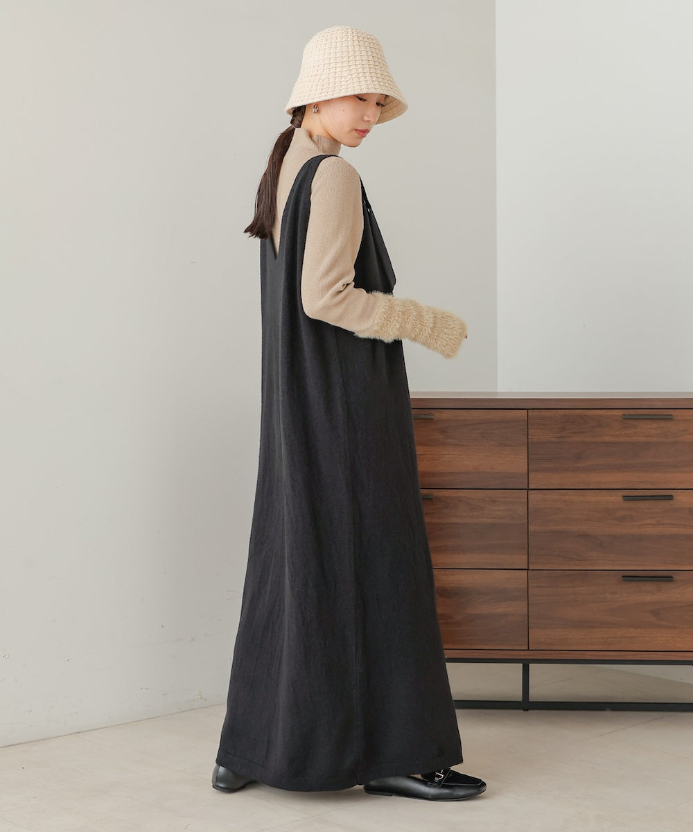 button design knit jumper dress