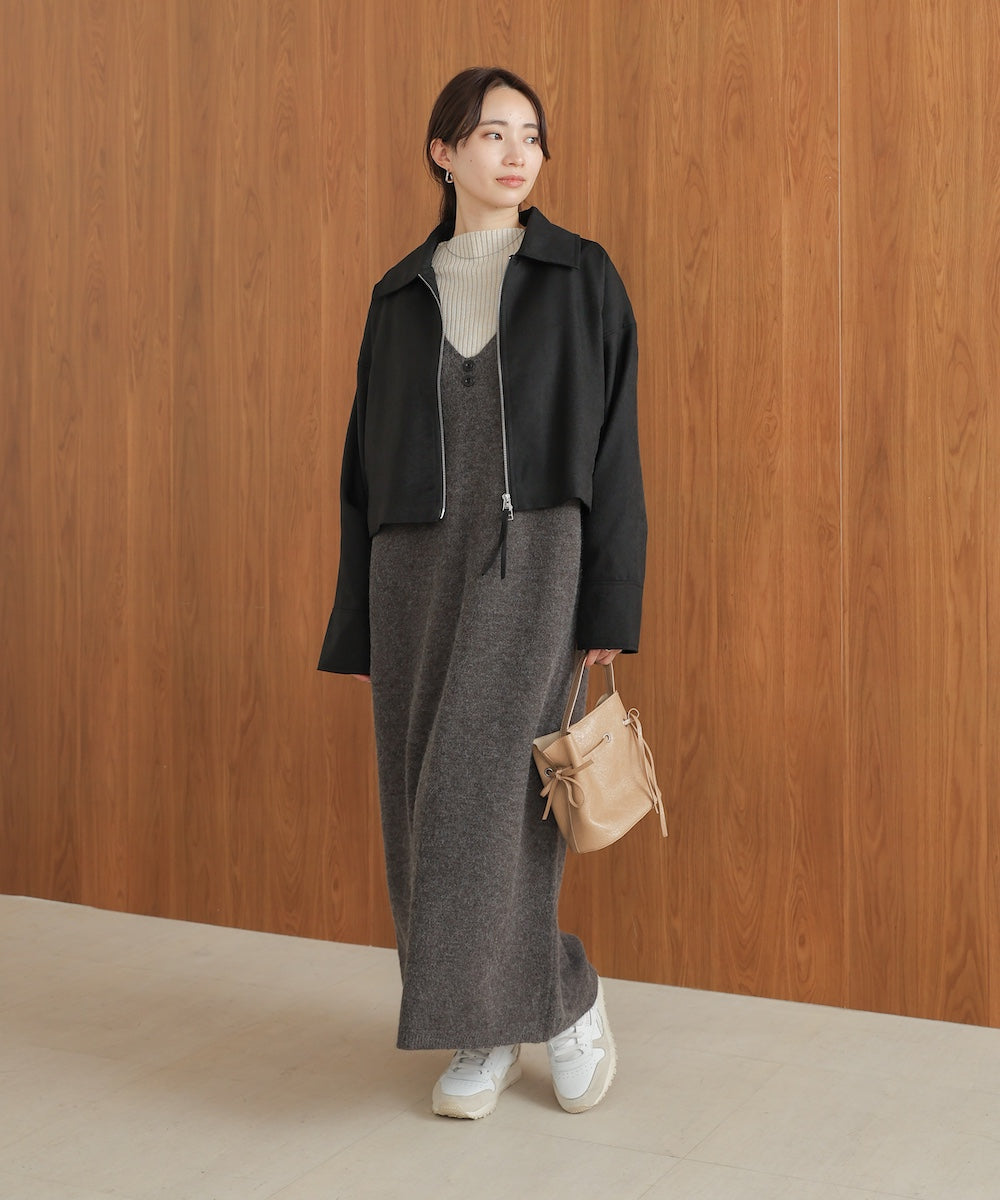 button design knit jumper dress