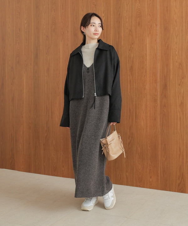button design knit jumper dress