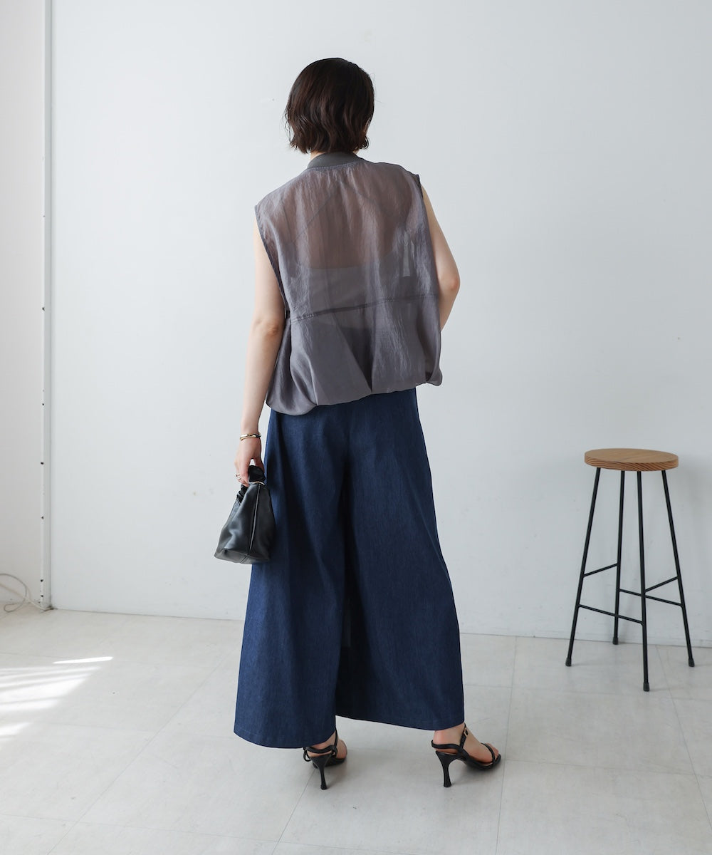 配色デニムパンツ