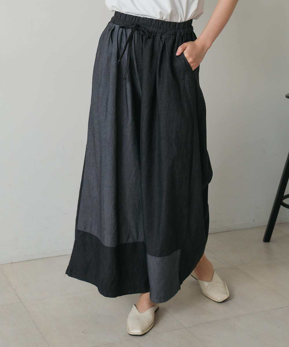 配色デニムパンツ