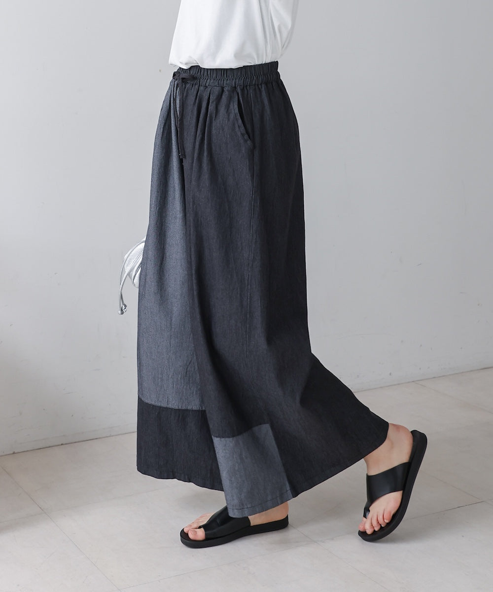 配色デニムパンツ