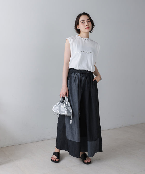 配色デニムパンツ