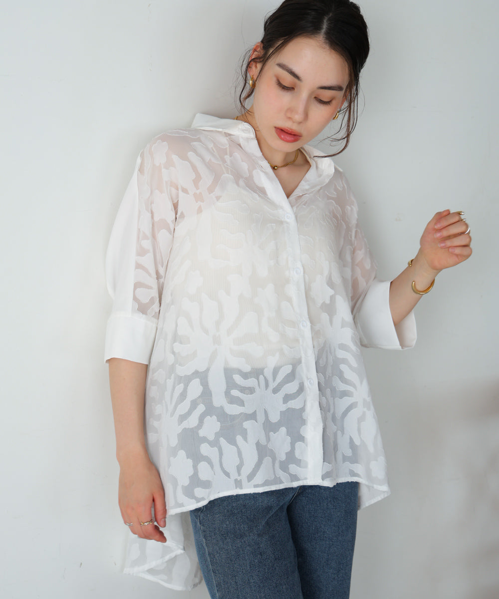 ブラウス シャツ 「WEB限定」-CIEL'AIR- シアージャガードシャツ レディース MILLION CARATS ブラウス シャツ 「WEB限定」-CIEL'AIR- シアー