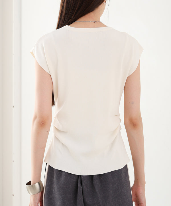 フロントスリット　サマーニットTシャツ