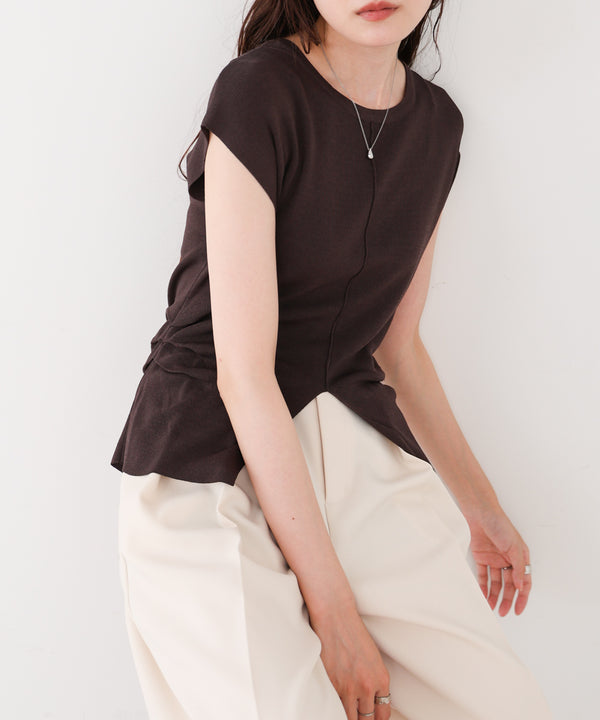 フロントスリット　サマーニットTシャツ
