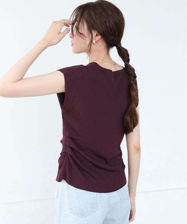 フロントスリット　サマーニットTシャツ
