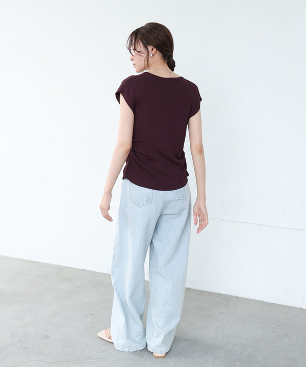フロントスリット　サマーニットTシャツ