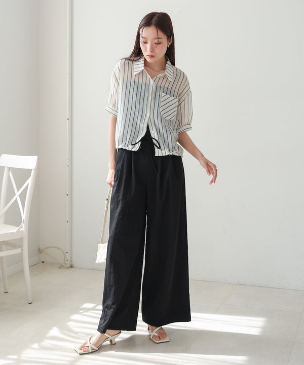 【S・Mサイズ展開】ダブルタクウエストデザインパンツ