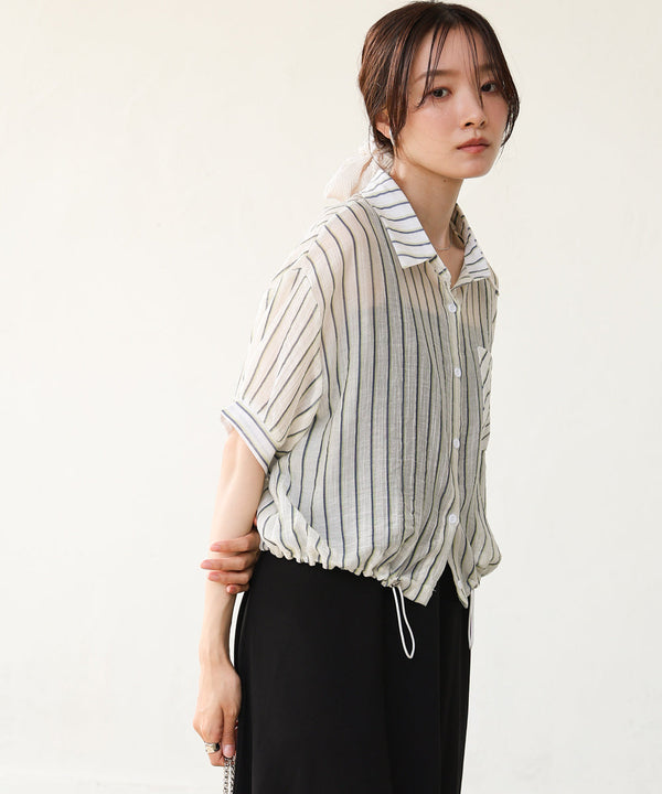 ストライプドロストシャツ