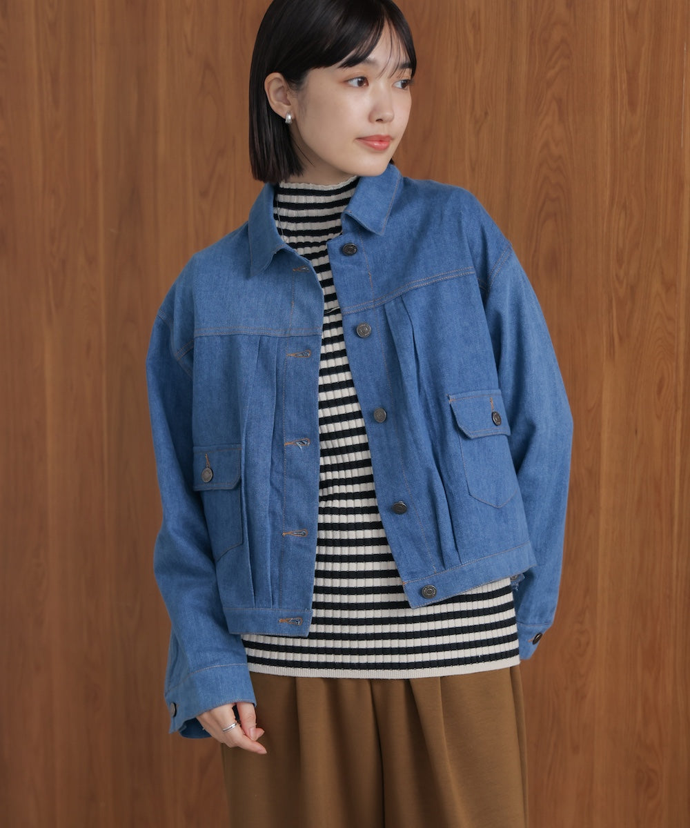 バックタックデニムジャケット
