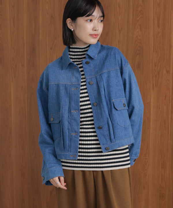 バックタックデニムジャケット