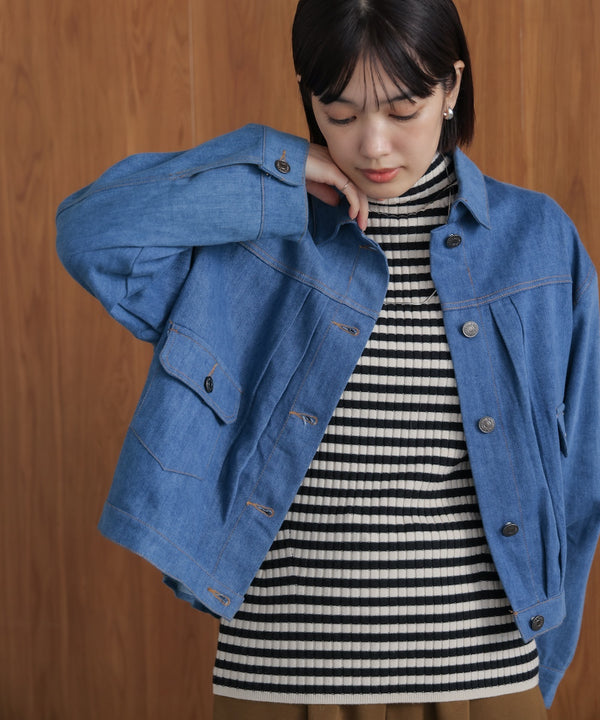 バックタックデニムジャケット