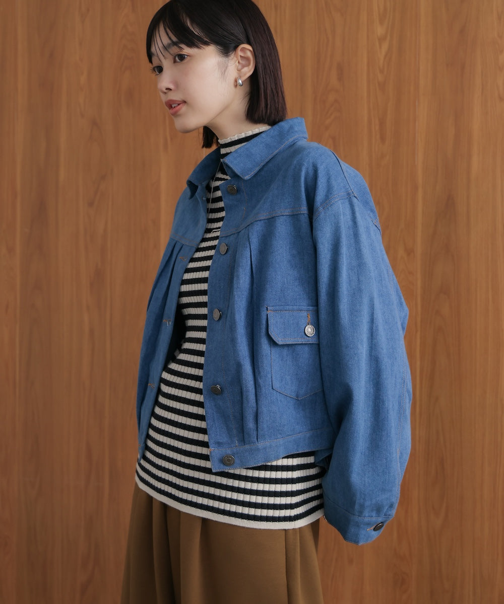 バックタックデニムジャケット