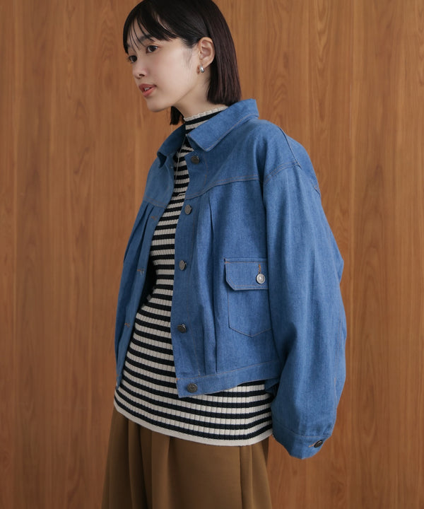 バックタックデニムジャケット