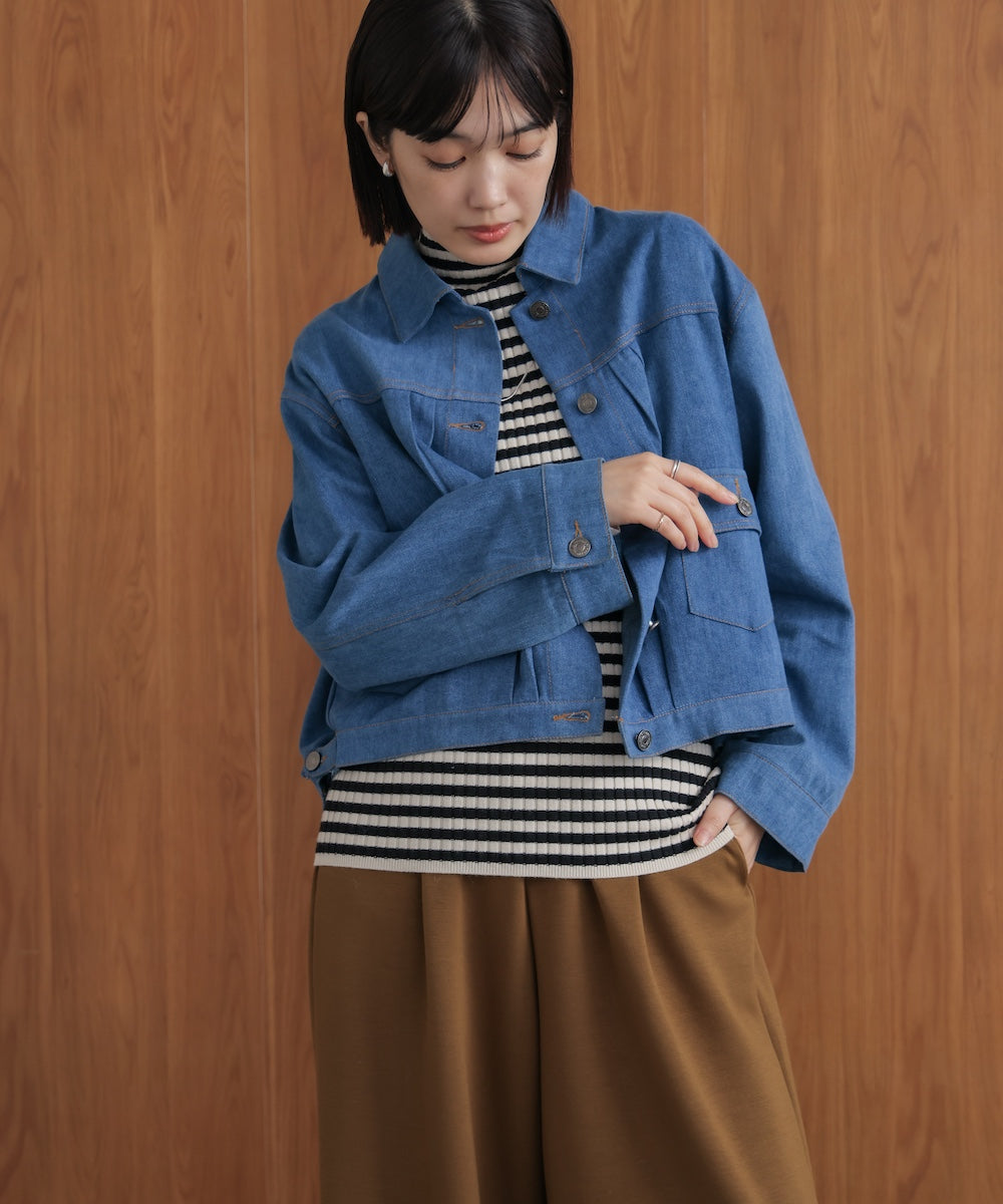 バックタックデニムジャケット