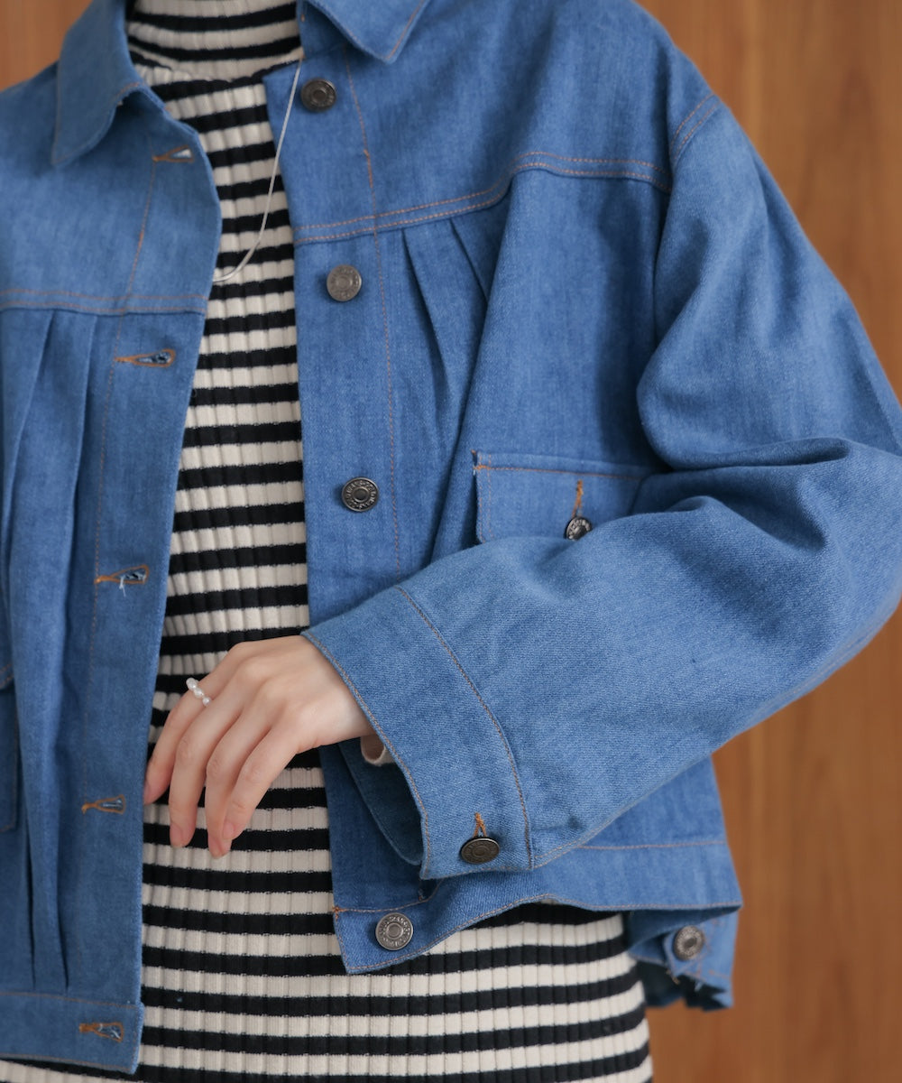 バックタックデニムジャケット