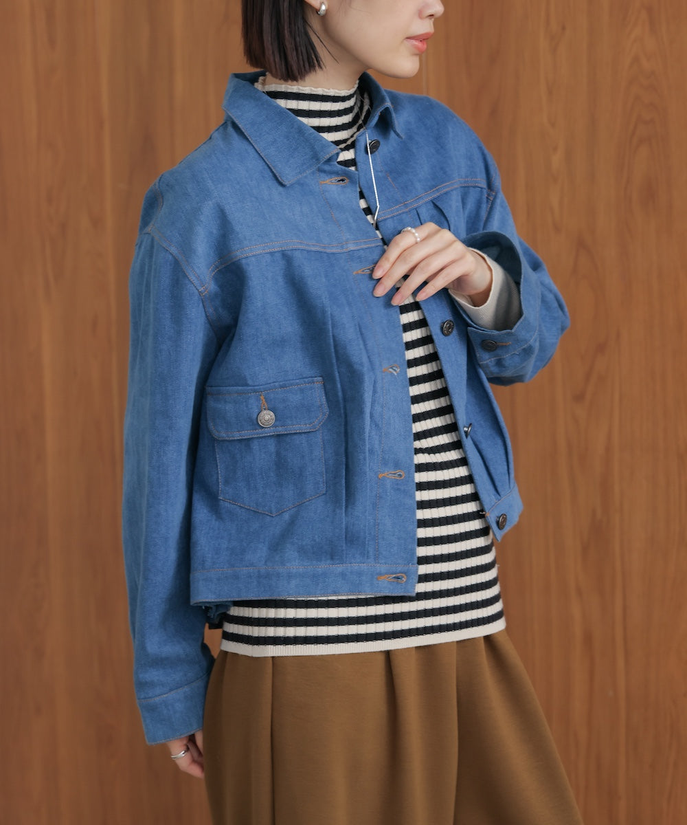 バックタックデニムジャケット