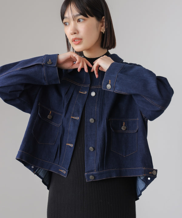 バックタックデニムジャケット