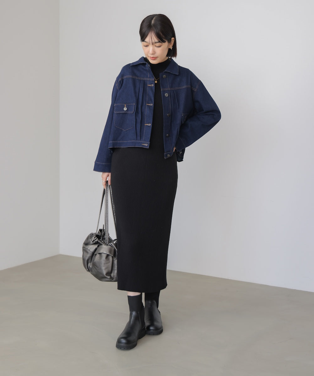 バックタックデニムジャケット