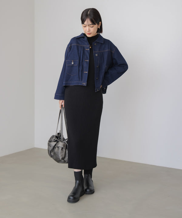 バックタックデニムジャケット