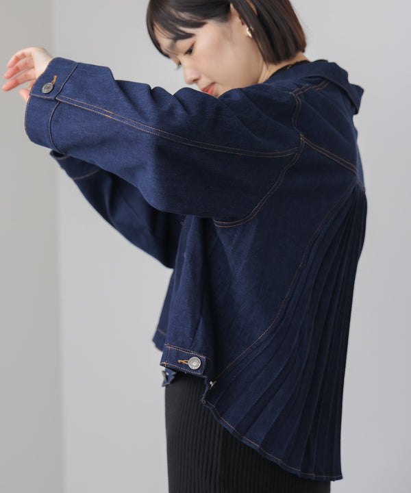 バックタックデニムジャケット